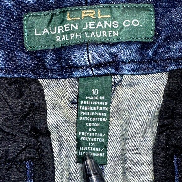 Lauren Ralph Lauren Denim Skirt 10 Y2K Quiet Luxury Preppy Dark Wash Cotton - Picture 6 of 6